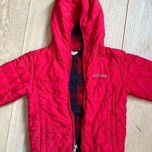 Columbia kids size 4T red reversible double sided jacket